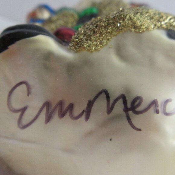 Inge Glas Christmas Ornament Yuletide Visitor Santa Signed Artist EM Merck 1997 - Picture 7 of 16